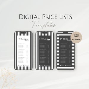 Plantillas de listas de precios para salones de belleza, listas de precios para negocios digitales, publicaciones editables en redes sociales de Instagram, tarifas profesionales de cuidado de la piel para Instagram SPA