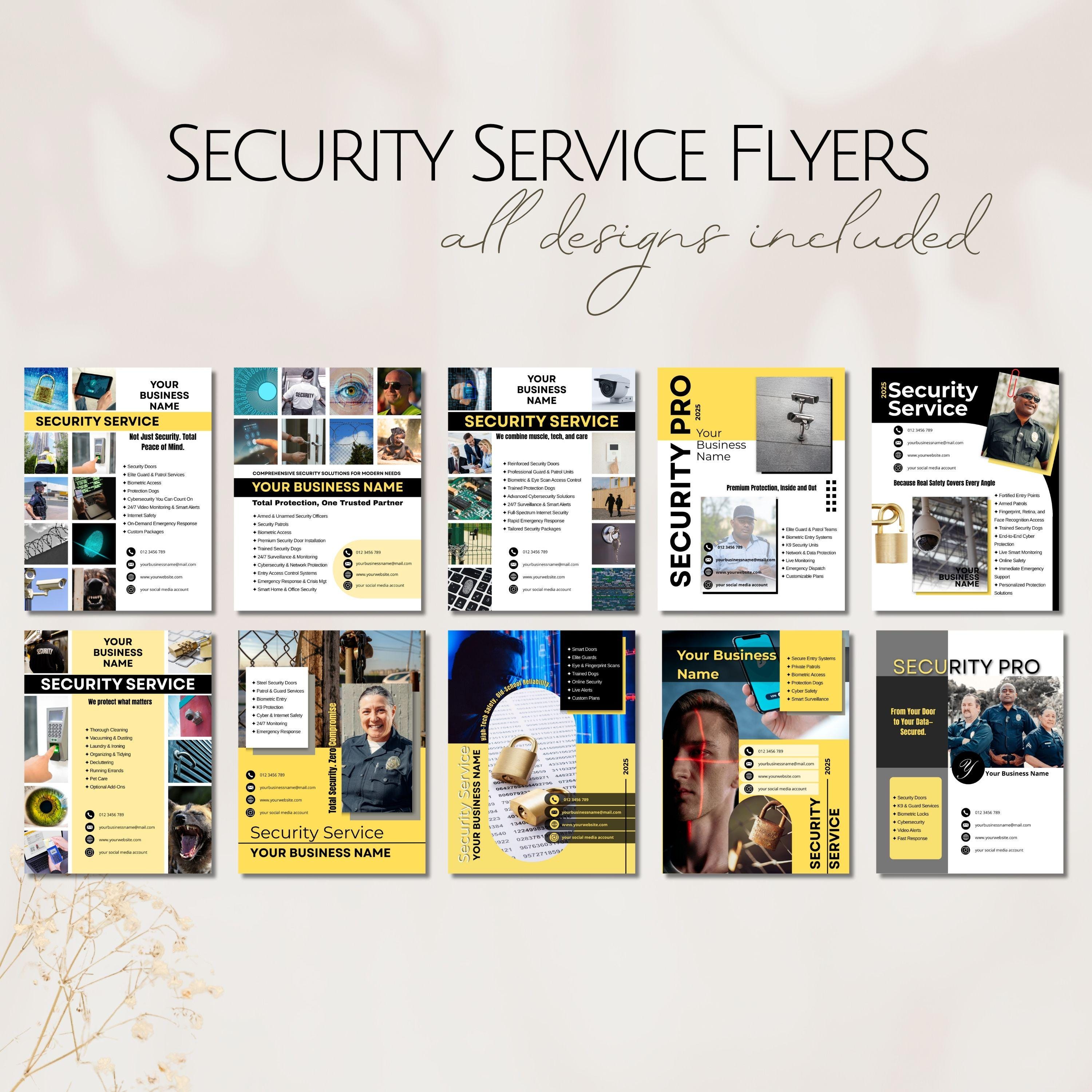 Security Service Flyer Templates, Editable Personal Guard Agencies ...