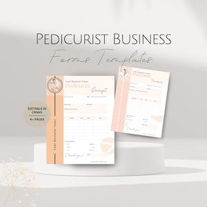 Modelos de formulários comerciais de pedicure, formulário de recibo de fatura de salão de beleza editável, recibo de fatura de marca profissional personalizável para cuidados com os pés