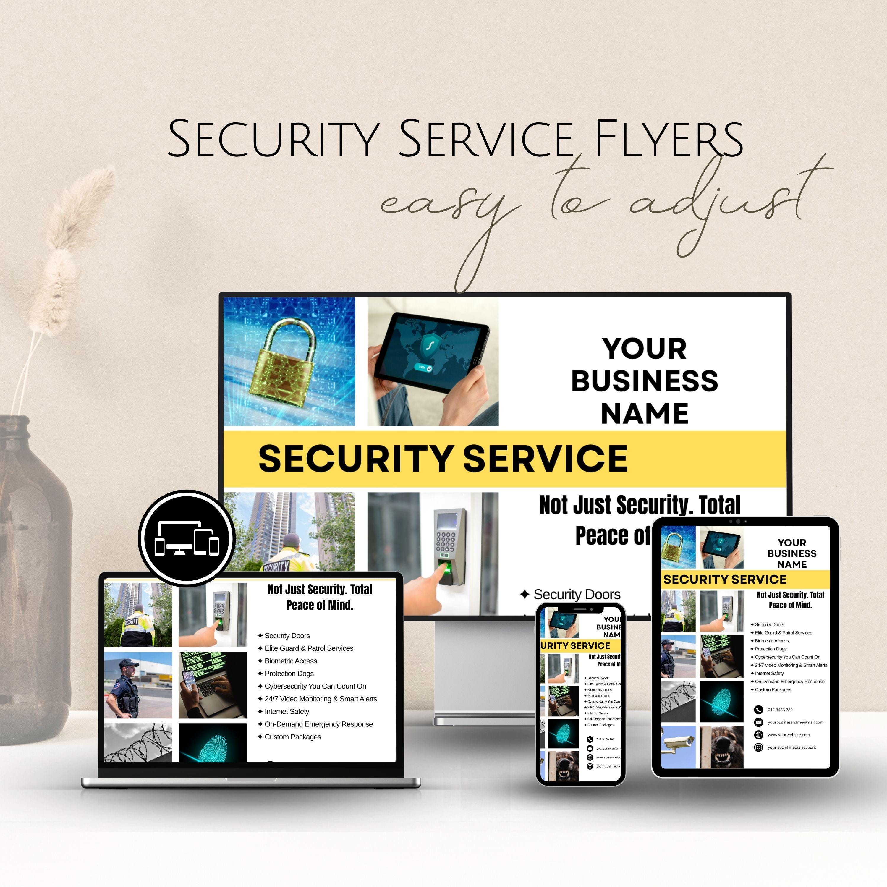 Security Service Flyer Templates, Editable Personal Guard Agencies ...
