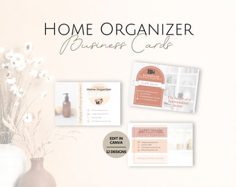 Home Organizer Business Card Templates, Editable House Care Info Cards Design, Customizable Professional Cleaning and Maintenance Service