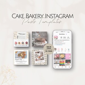 Kuchenbäckerei Instagram Vorlagen, Backen Social Media Posts, Professionelles Dessert IG Bundle, Bearbeitbare Kuchen Bäcker Geschäft, Influencer Post