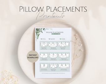 PILLOW Arrangement Guide, Exclusive Laundry Home Design Improvement, Pimp your House Printable Template, Cleaning Washing Cheat Sheet Gift