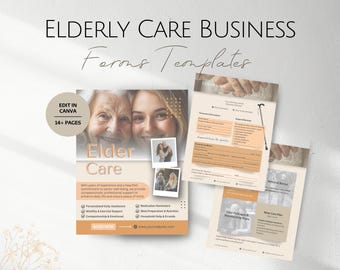 Elderly Care Service Forms Templates, Editable Business Form, Elder Caregiver Expert, Professional Guide Instructions Senior Pricing Form AI