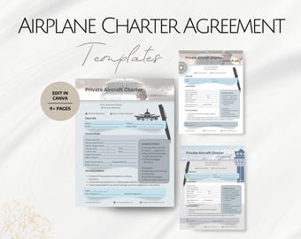 Aircraft Charter Agreement Confirmation Templates, Editable Private Jet Charters Flight Details Template Professional Aviation Jets Business