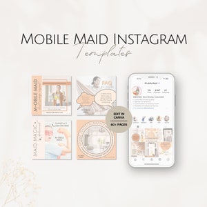 Modelos de Instagram para empregadas domésticas, postagens de mídia social para serviços domésticos, pacote de IG para faxineiros profissionais, negócios de limpeza editáveis, pacotes Canva