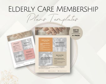 Elderly Care Membership Plans Templates, Editable Business Template, Elder Caregiver Expert Professional Senior Member Plan Programs