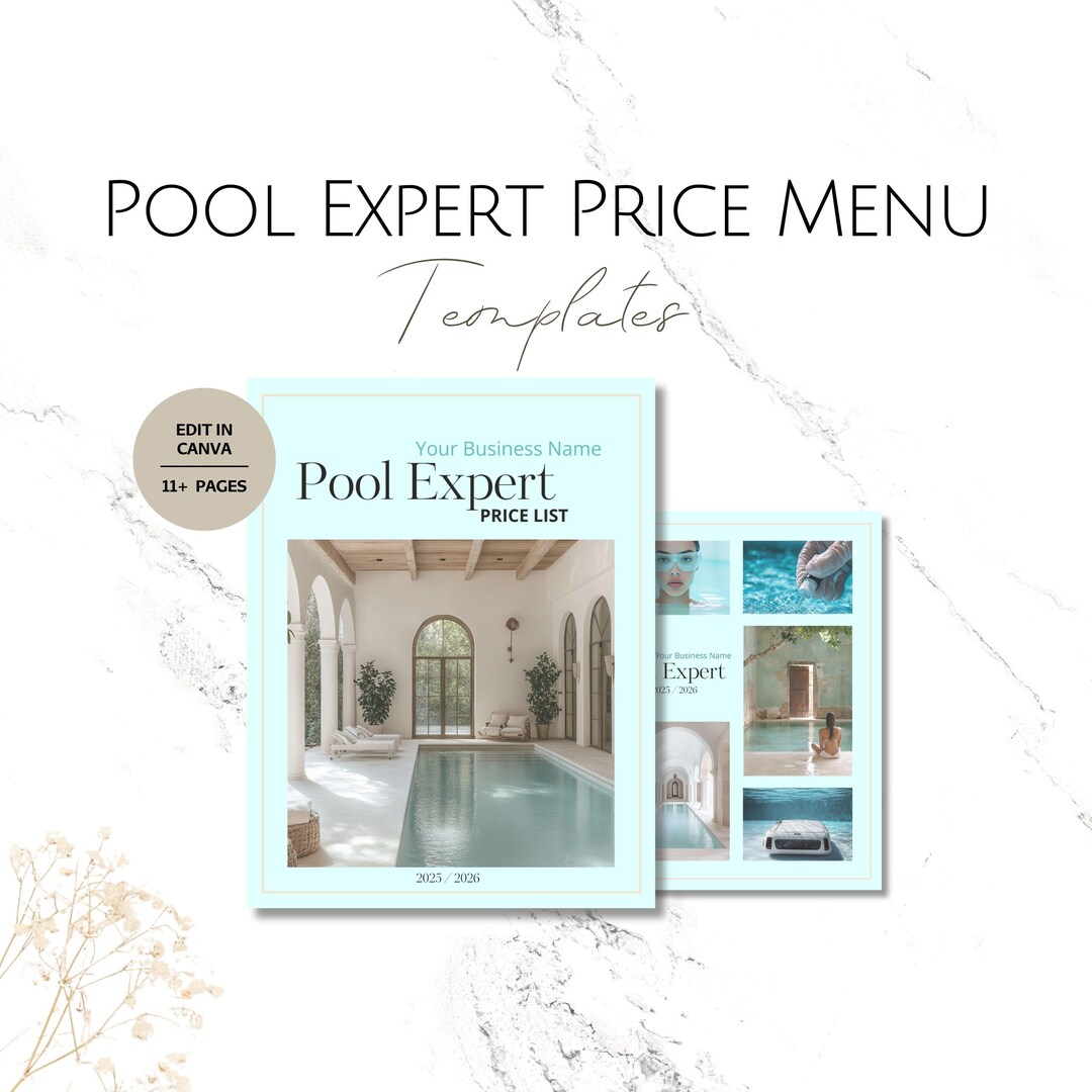 Pool Options Template Pool Care Price Menu Templates, Editable Business Forms, Pools ...