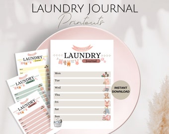 Baby LAUNDRY Schedule, Printable Weekly Washing Planner, Wash Chores Tracker, Household Itinerary, Family Cleaning Journal Home Checklist