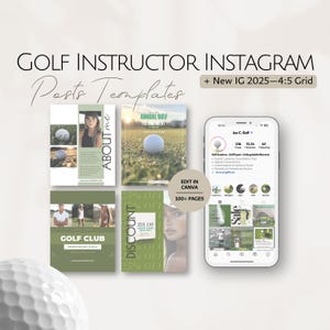 Golflehrer Instagram-Vorlagen, Golfakademie-Spezialist, bearbeitbare Social Media-Coaching-Posts Professioneller Golfer-Business-Experte IG