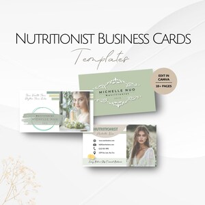 Modèles de cartes de visite pour coachs en nutrition, carte d'informations modifiable pour les nutritionnistes bien-être, professionnels de la santé holistique conscients, gestion de spa