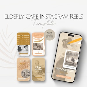 Altenpfleger Instagram Reels Vorlagen, Seniorenpflege Social Media Posts, professioneller Elder Service IG Reel, bearbeitbares Alter Canva Business