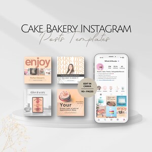 Kuchenbäckerei Instagram Vorlagen, Backen Social Media Posts, Professionelles Dessert IG Bundle, Bearbeitbare Kuchen Bäcker Geschäft, Influencer Post