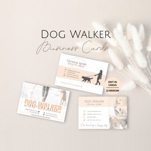 Modello di biglietto da visita per dog sitter, design modificabile per informazioni sulla cura degli animali domestici, biglietti da visita personalizzabili, marchio di servizi professionali di dog sitter
