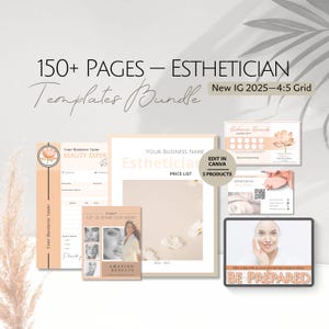 Formulários para Pacotes de Negócios de Esteticista, Modelos de Lista de Preços, Cardápio de Serviços Profissionais para Salão de Beleza, Recibo de Fatura para Postagem no Instagram de Cartão de SPA 4:5