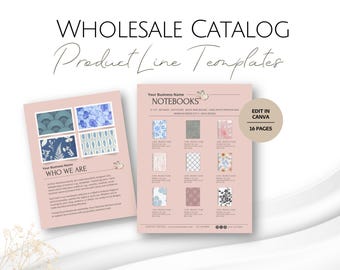 Plantillas de hojas de línea de productos, plantilla de catálogo de tarjetas de felicitación editables, cuadernos de negocios para vendedores, conjunto de hojas de venta con lista de precios profesional