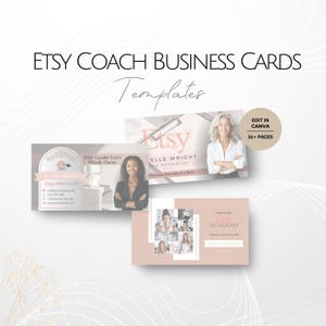 Sjablonen voor visitekaartjes van Etsy coaches, bewerkbare mentorinfokaarten Ontwerp aanpasbare sjablonen Professionele adviesservice Mentorset