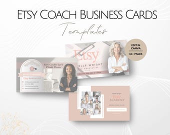 Etsy Coaches Business Card Templates, Editable Mentoring Info Cards Design Customizable Templates Professional Consulting Service Mentor Set