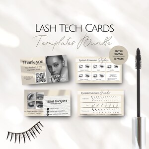 Sjabloon voor visitekaartjes van Lash Tech, bewerkbare wimpers Infokaarten voor artiest ontwerp, aanpasbare sjablonen voor technicus-extensie Professionele service