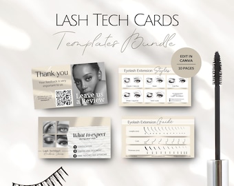 Plantilla de tarjeta de presentación para técnicos de pestañas, diseño de tarjetas de información editables para artistas de pestañas, plantillas personalizables para técnicos de extensiones, servicio profesional