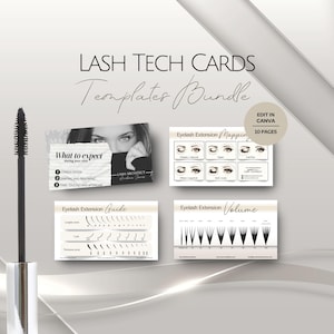 Sjabloon voor visitekaartjes van Lash Tech, bewerkbare wimpers Infokaarten voor artiest ontwerp, aanpasbare sjablonen voor technicus-extensie Professionele service