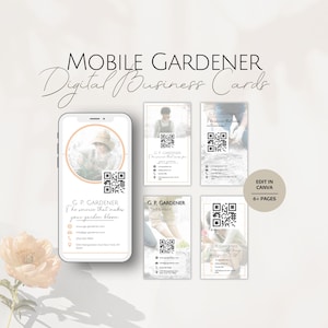 Cartão de Visita do Instagram para Jardineiro Móvel, Modelos Digitais para Paisagistas, Informações Profissionais de Jardinagem no Instagram, Serviço de Jardinagem Editável para Mídias Sociais