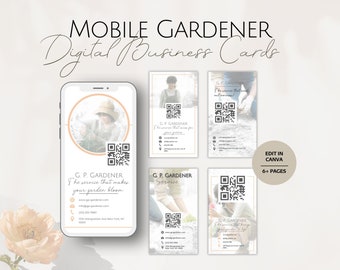 Mobile Gardener Instagram Business Card, Landscaper Digital Templates, Professional Gardening IG Info, Editable Social Media Garden Service