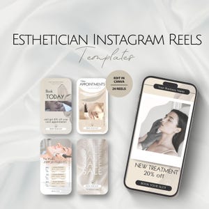 Kosmetikerin Instagram Reels Vorlagen, individuelle Hautpflege Social Media Posts, professioneller Schönheitssalon IG Reel bearbeitbares Canva Business Set