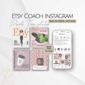 Etsy Coach Instagram Posts Templates, Editable IG Business Post, Consultant Service, Professional Social Media Expert Mentoring Template Set