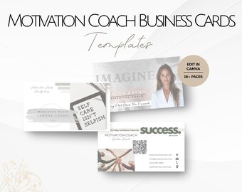 Motivation Coaches Business Cards Templates, Editable Mental Coach Info Card, Mindful holistic health professionals Motivational Management