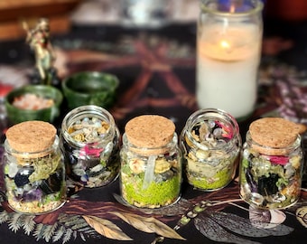 Spell Jars, Intention Jars, Witch Jars, Witch Bottles (Mini Jars are 3")