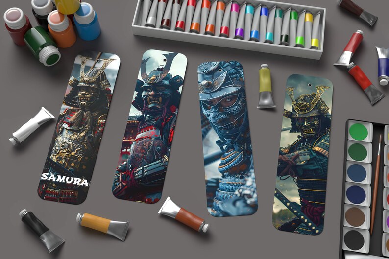 Samurai Printable Bookmarks Bookmark Designs Digital Download Sublimate ...