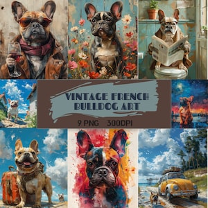 Charming Vintage French Bulldog Print, Antique Dog Artwork, Perfect for Gallery Wall, Unique Pet Lover Gift