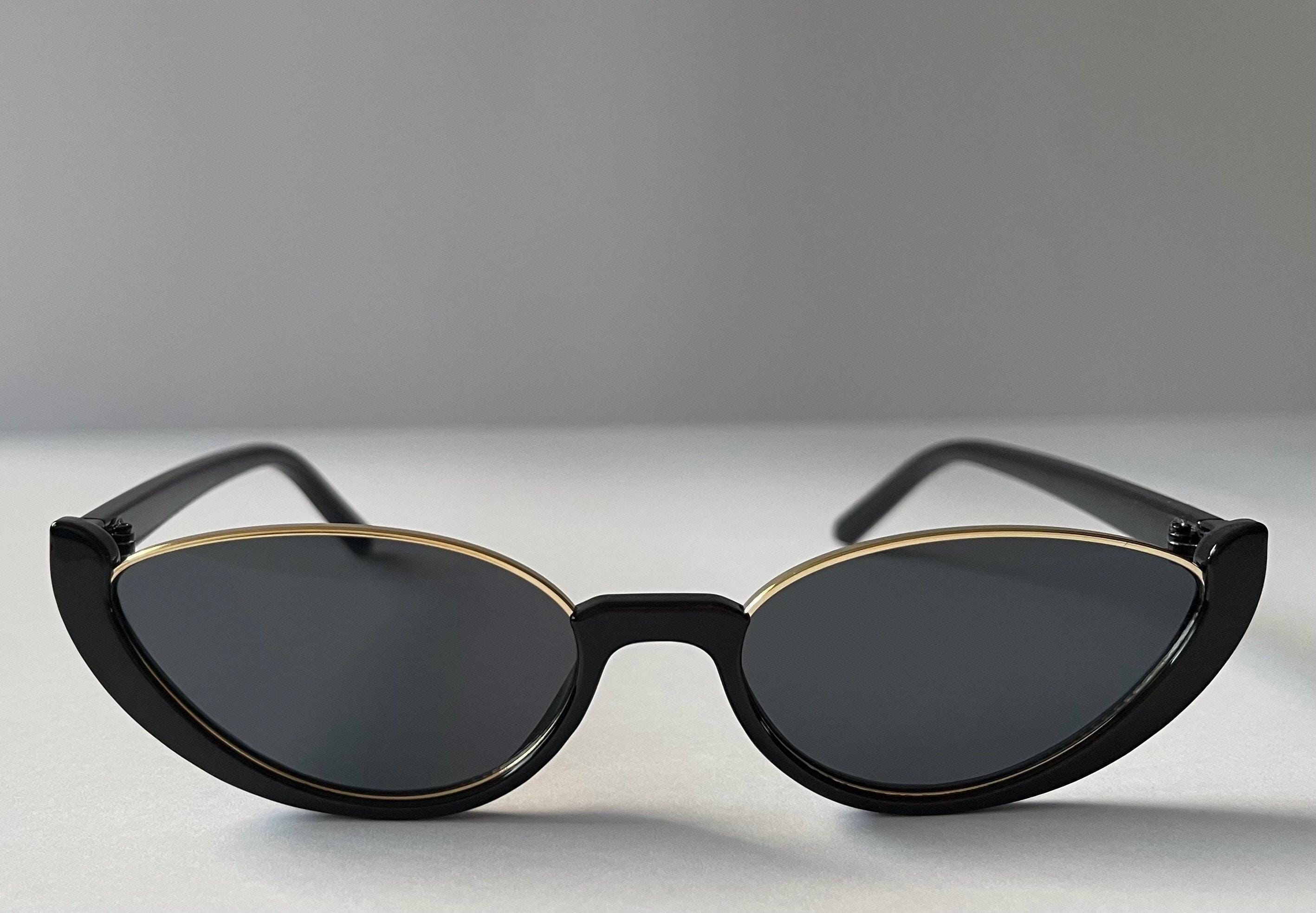 Retro Cat Eye Gold Frame : Leopard and Black Sunglasses - Etsy display picture 2