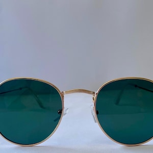 Angular and circular gold frame ray band dupes comfort glasses y2k