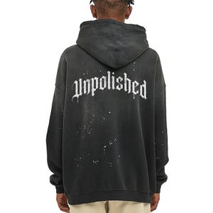 Unpolished grunge vintage Washed Hoodie, Streetwear acid washed Fashionable Hoodie Y2k designer clothing stylish Distressed baggy sweatshirt