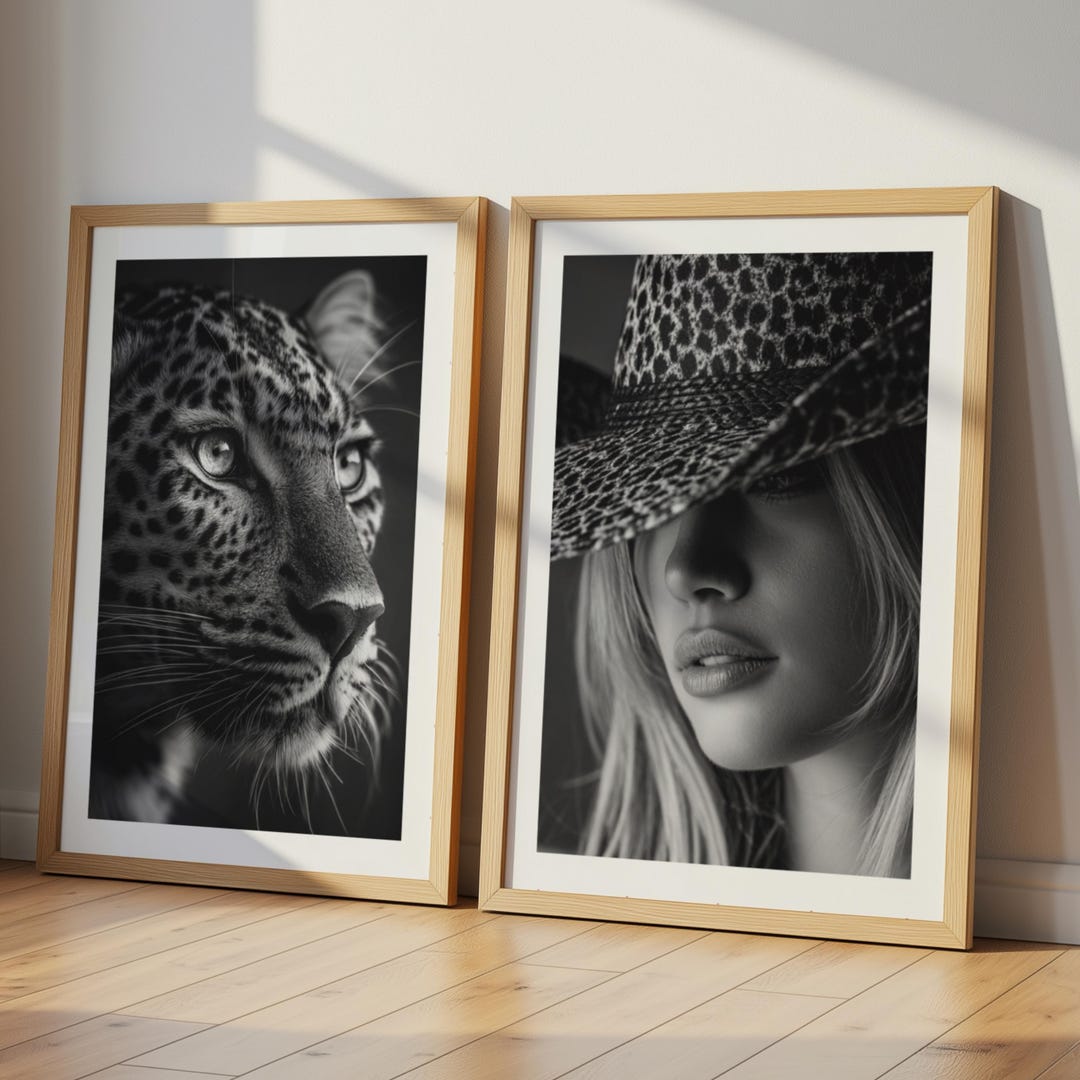 Feminist Cowgirl Art Print Set, Leopard, Empowering Women (digital ...