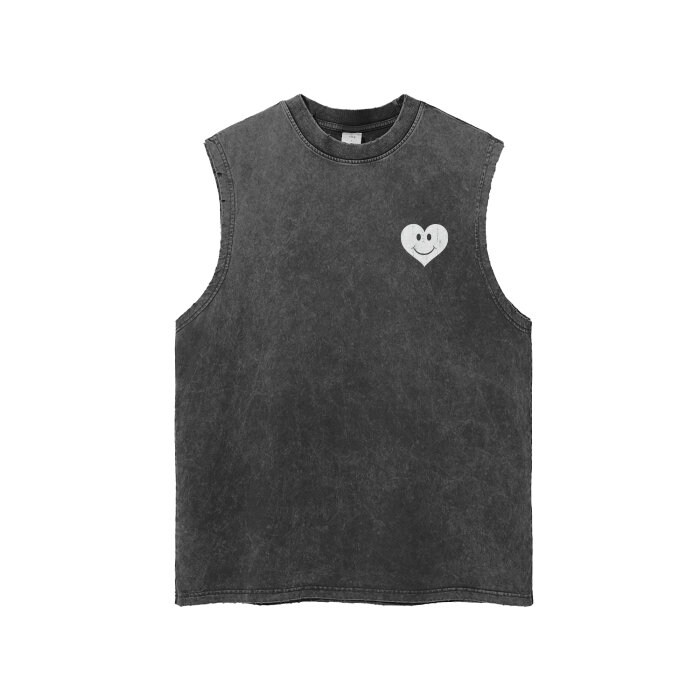 タンクトップ Luxury Street Wear washed vintage tank top back unisexual Streetwear Men's Oversized Tank Top - Vintage & Sustainable