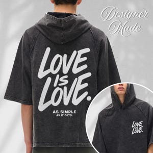 Love Is Love Oversized-Shirt, Grunge Oversized Tee, Street Wear, Urban Fashion, Summer Aesthetic, Y2K Fashion, Boxy Shirt Men, Washed Shirt