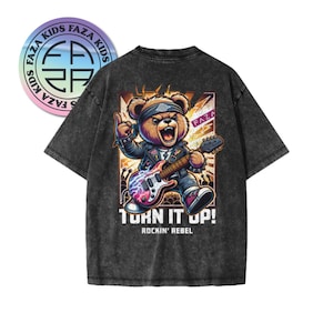 T-shirt vintage grunge pour enfants de l'an 2000, t-shirt rock rétro pour tout-petit, vêtements design délavés pour enfants, chemise streetwear pour bébé, cadeau cool pour neveu