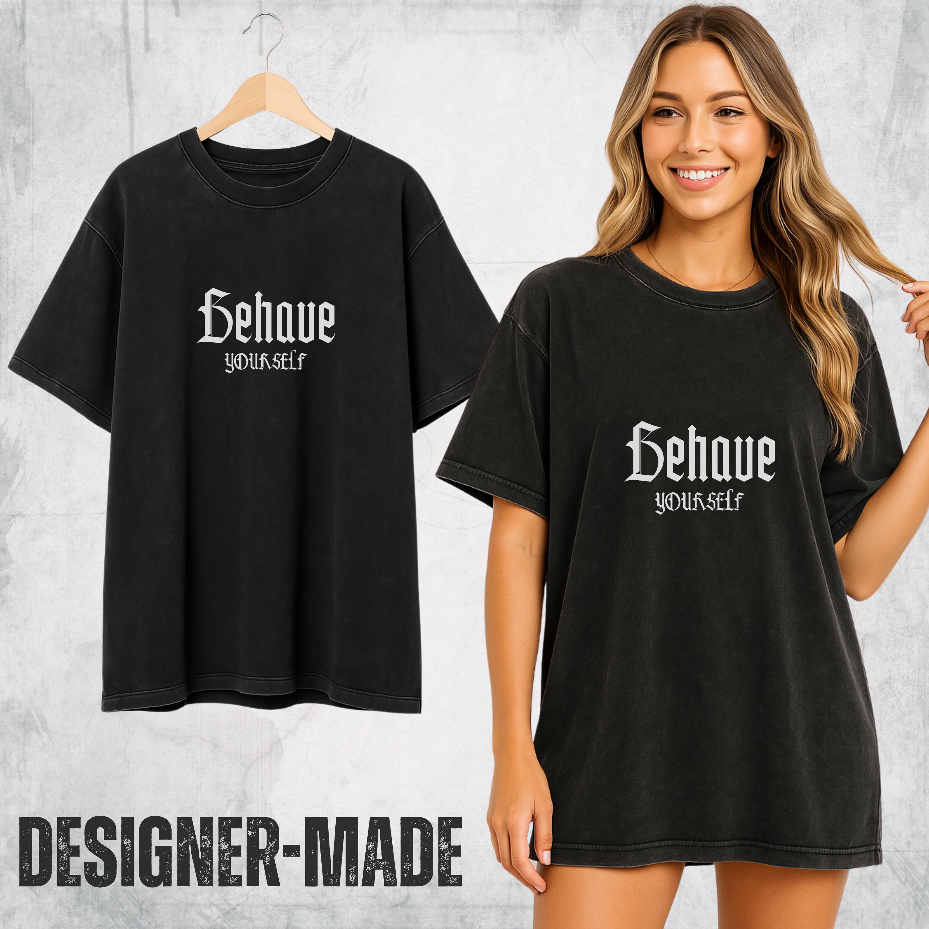 Wash Acid Black Trendy Shirt 100% Cotton Mineral Washed