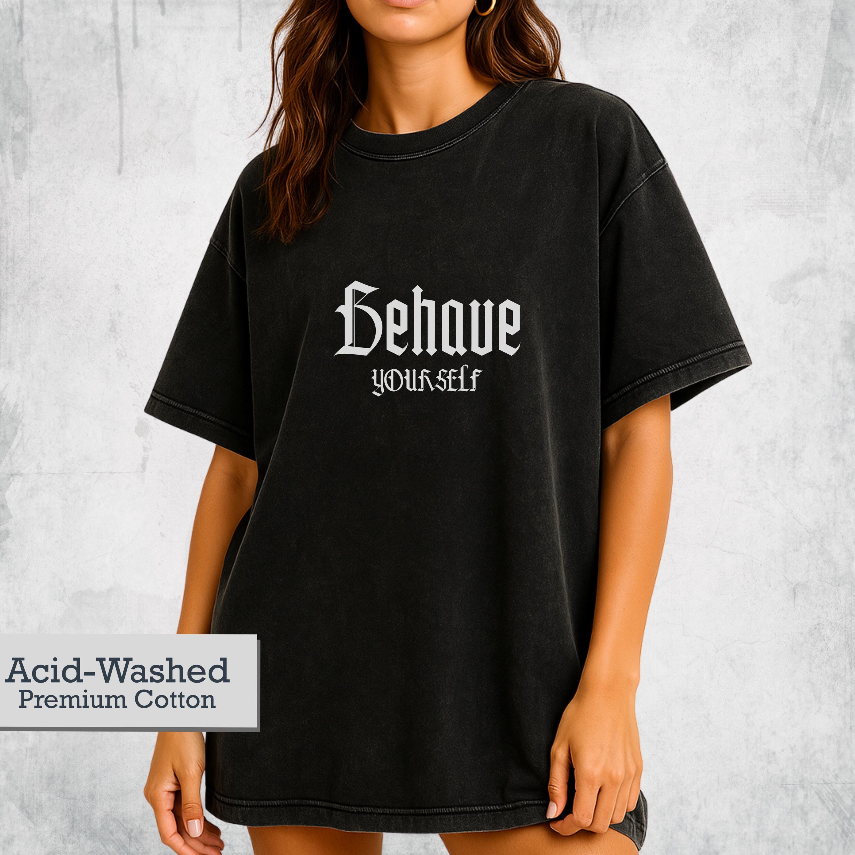 【KOOLOSET】Soundgarden Black Washing Tee Tsula's Fire Acid Wash Oversize Tee — LALA ABADDON