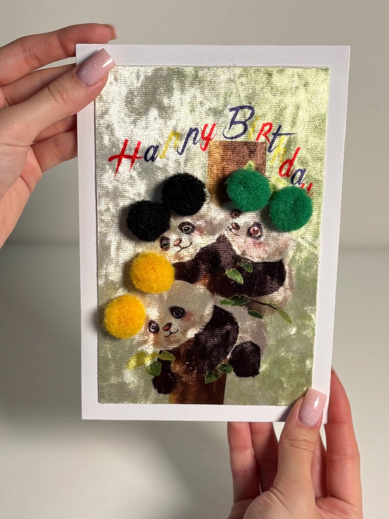 Old English Co. Panda Happy Birthday Karte – Lustige Geburtstagskarte Mit Goldfolie, Blanko Innen