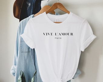 Vive L'amour Paris T-shirt, French Chic Tee