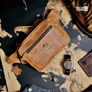 Herren Echtleder Umhängetasche - Kleine Umhängetasche aus Rindsleder für Handy, Geldbörse & Reisen | Handgefertigte Rustikale Schultertasche