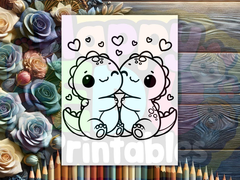 108 Easy Dinosaur Coloring Pages Kawaii Dino Printables for Kids ...