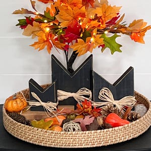 Black Cat Wood Cutouts - Halloween Tiered Tray Decor - Farmhouse Shelf Sitters