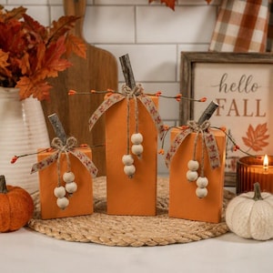 Wood Pumpkin Set, Modern Farmhouse Fall Decor