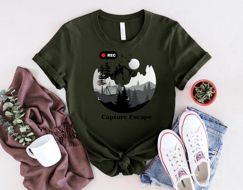 Capture Escape Shirt,Vacation Shirt,Nature Lover Shirt,Camping Shirt,Hiking Shirt,Travel gift, Photography Shirt,Photography gift, zdjęcie 2