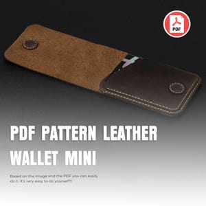 Patrón PDF para billetera pequeña de cuero - Billetera para tarjetas hecha a mano DIY - Plantilla de corte de cuero para billetera pequeña de hombre - Descarga digital